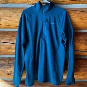 Mens L Patagonia Pullover Polartec R1 Regulator Half Zip Balkan Blue